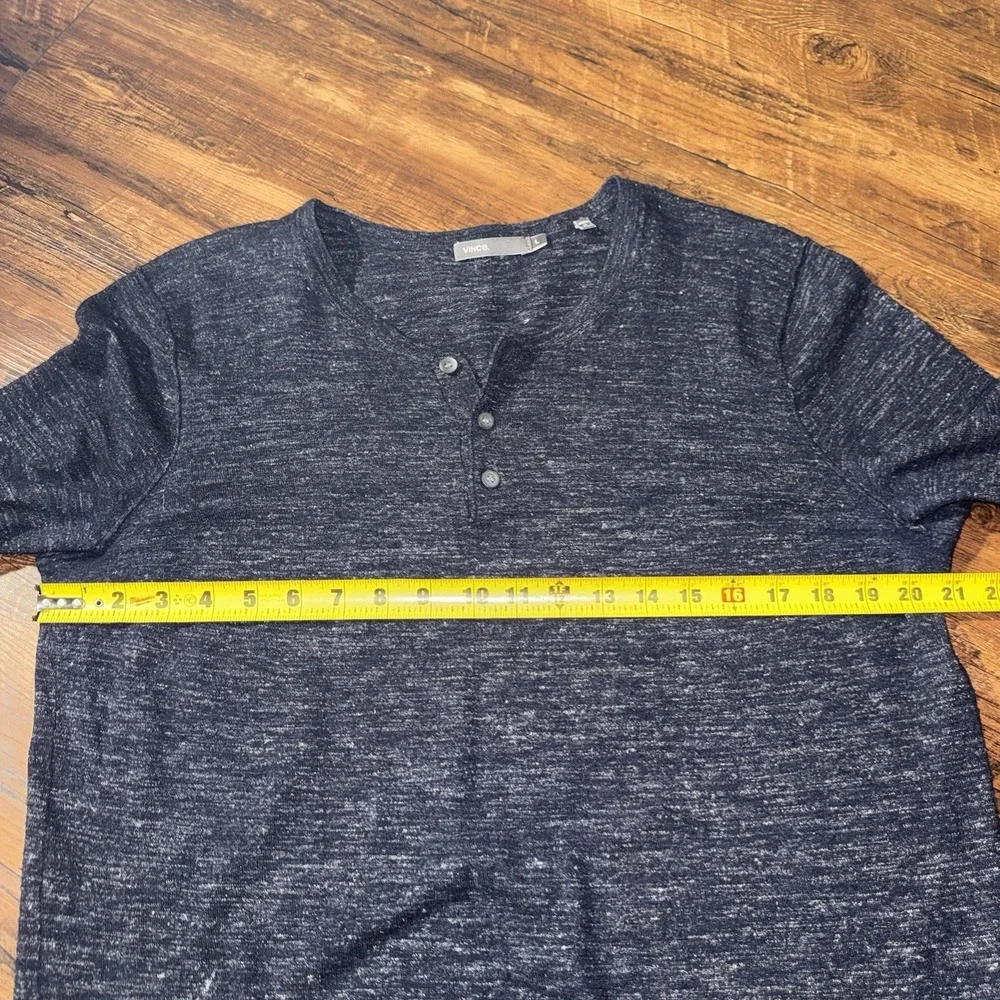 Vince Navy Wool Linen Blend Long Sleeve Light Sweater Men's Large